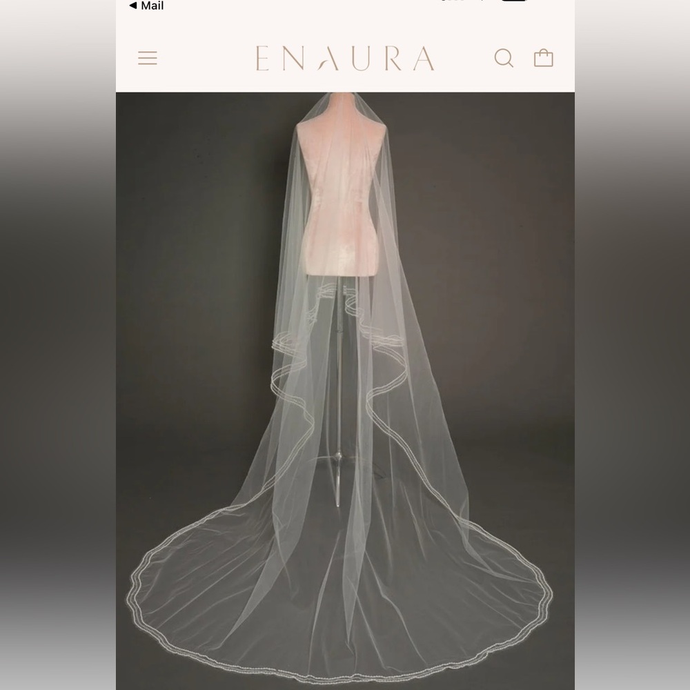 NWT Enaura Beaded Cathedral Length Veil